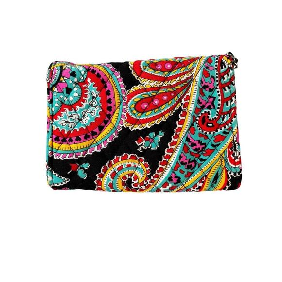 Vera Bradley Turnlock Wallet Blue Paisley Turn Lock Long Wallet Zipper Accordian - Picture 2 of 3